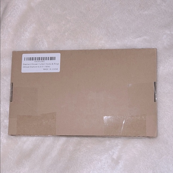 NEW IN BOX! 🛁🐘🚿 12 ANTIQUE SILVER ELEPHANT RUST PROOF SHOWER RINGS & HOOKS SET - Picture 15 of 16